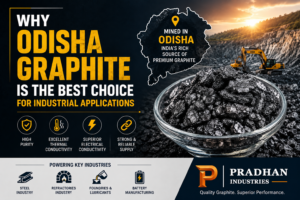 High-purity Odisha graphite ore for industrial applications by Pradhan Industries.