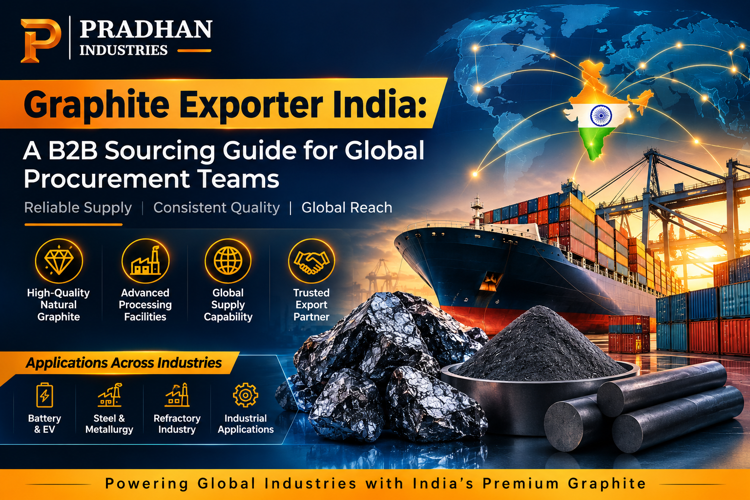High purity natural flake from a reliable graphite exporter India