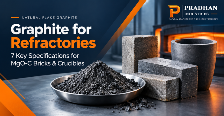 Graphite for refractories: MgO-C bricks and graphite crucibles