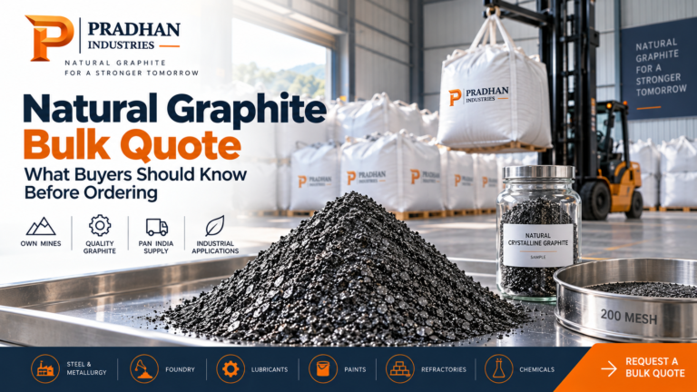 Natural crystalline graphite powder in bulk bags ready for industrial supply from Odisha