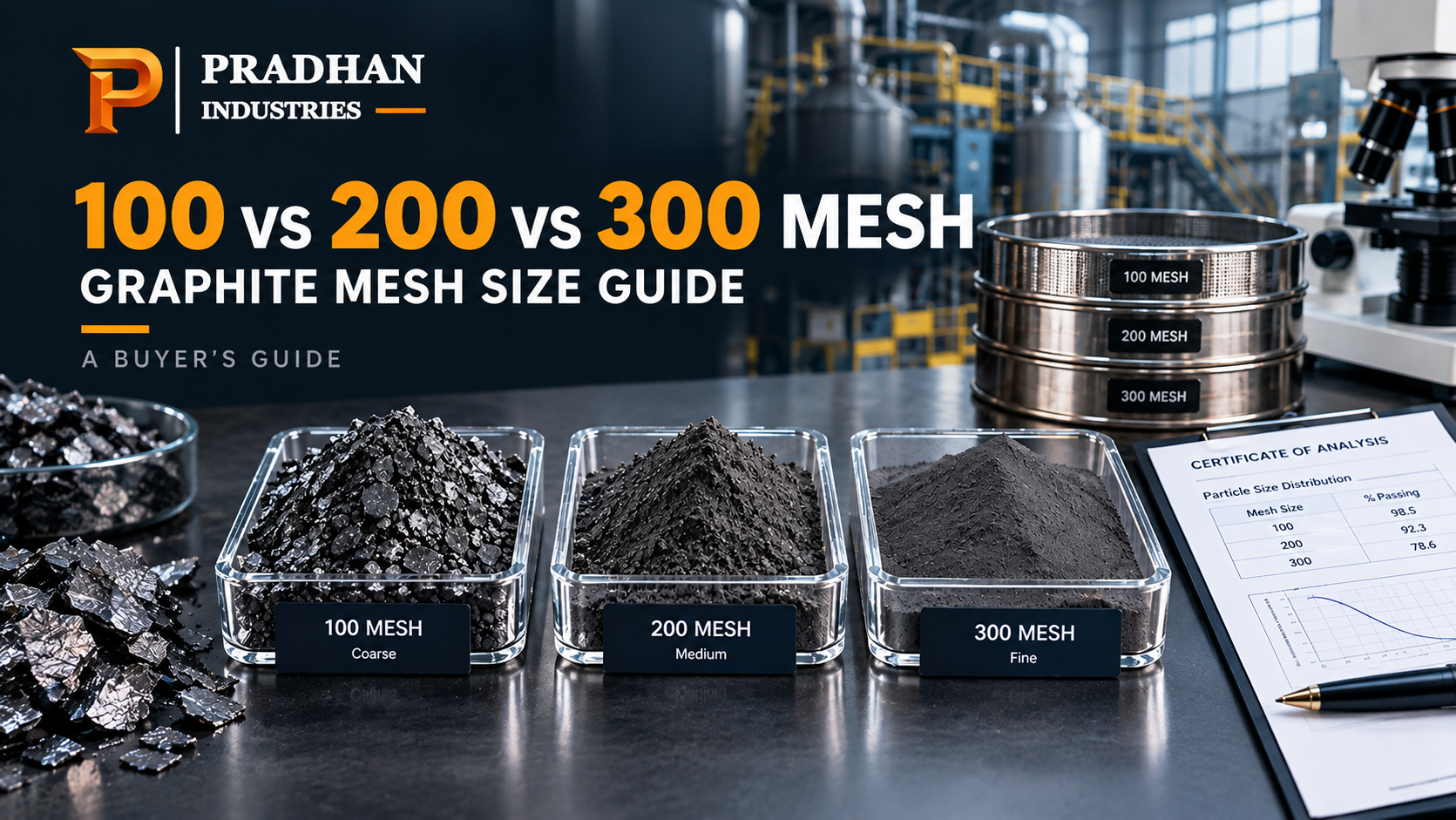 Graphite Mesh Size Guide: 100 vs 200 vs 300 Mesh Explained for Buyers