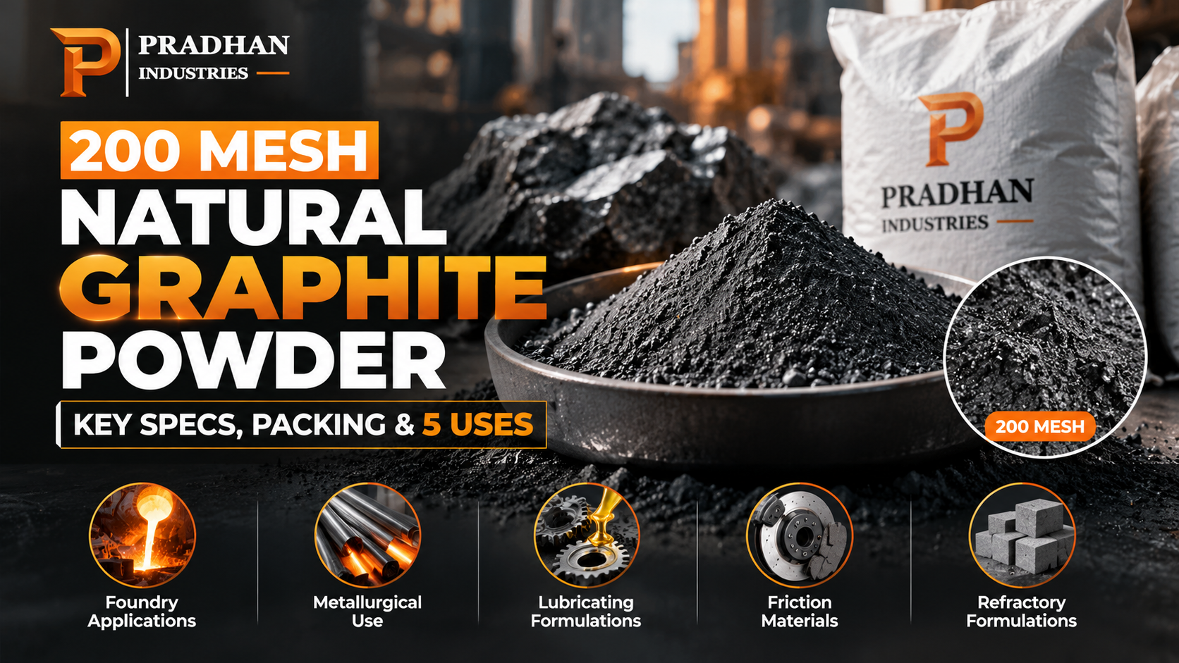 200 Mesh Natural Graphite Powder: Specification, Packing and Typical Applications